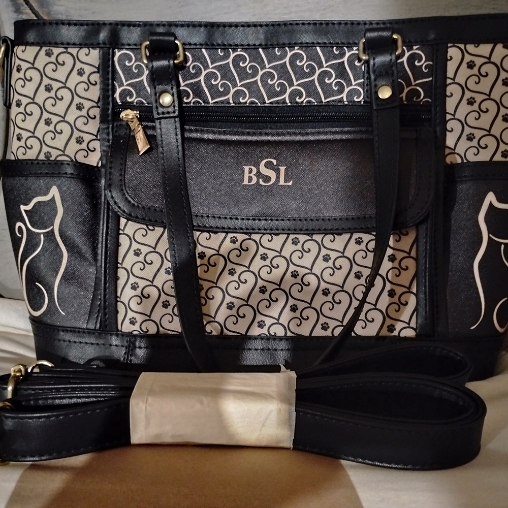 The Bradford Exchange Black and Cream Patterned Tote